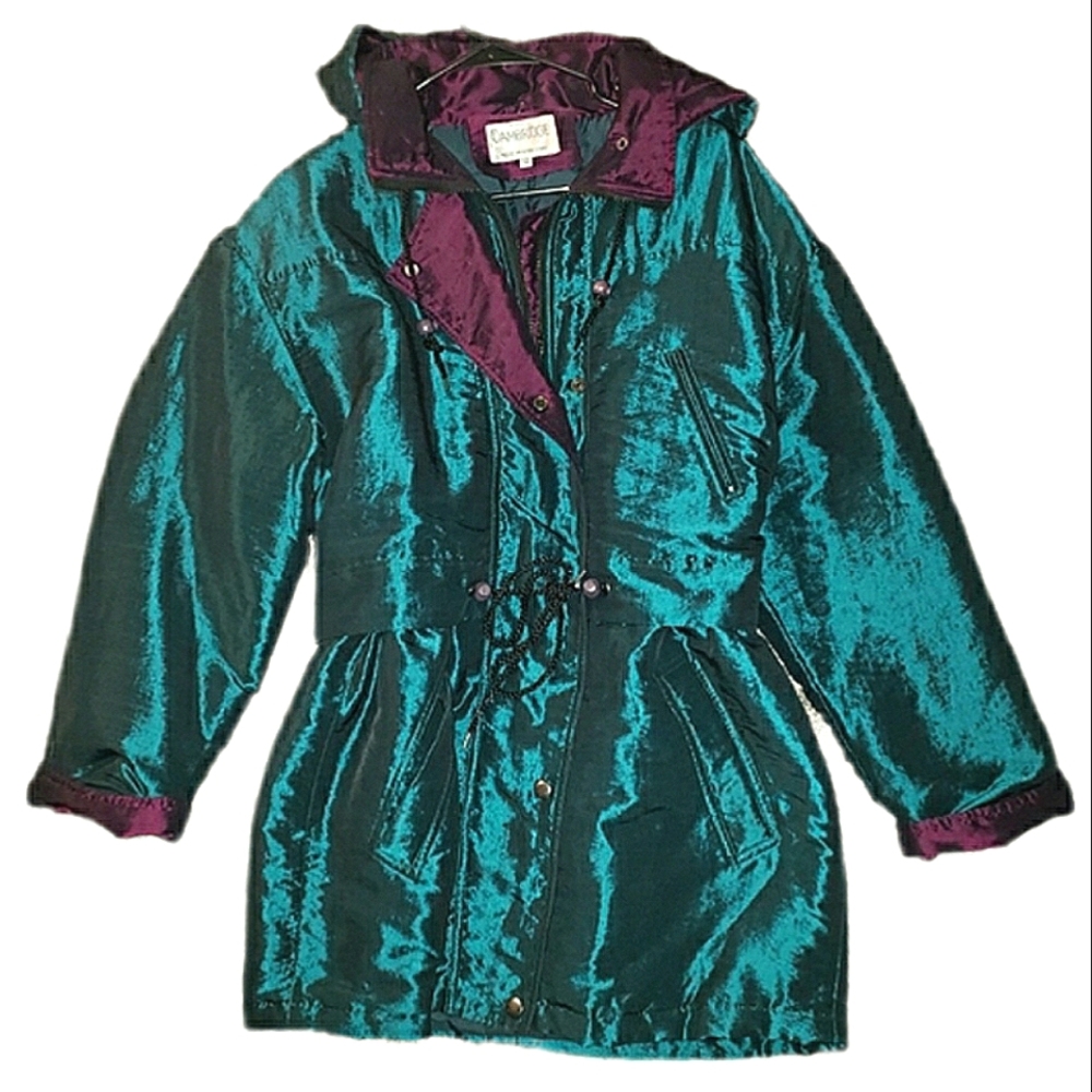 Vintage Retro 80's Rare Metalic Blue Winter Coat